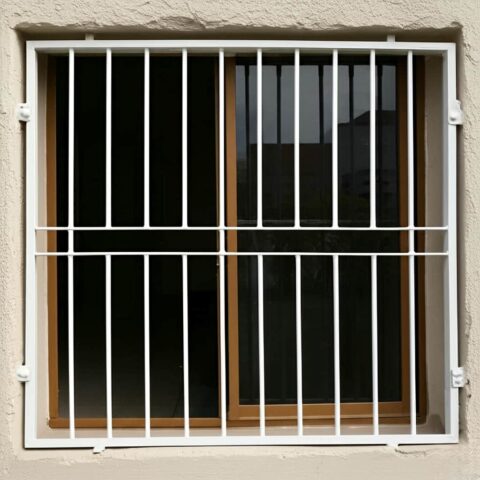 حفاظ پنجره دوجداره مدل ساده میله افقی 16 حفاظ پنجره دوجداره مدل ساده میله افقی