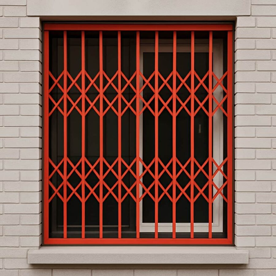 طراحی حفاظ پنجره متحرک ریلی مدل آکاردئونی