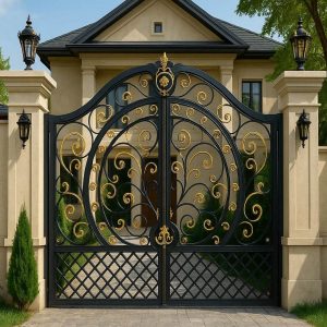 درب فلزی دایره مصور کلاسیک لوکس