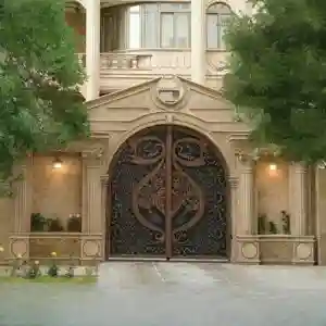 درب فلزی دسته گل کلاسیک لوکس