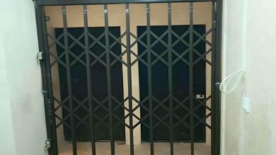 درب آکاردئونی حفاظ خانه در رفسنجان