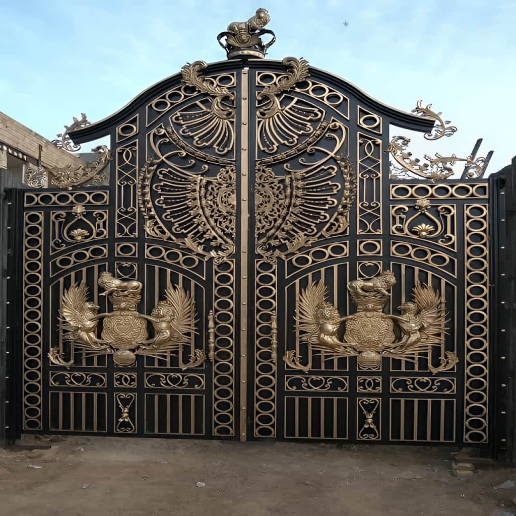 نصب درب فرفورژه فلزی ساده در کرمان