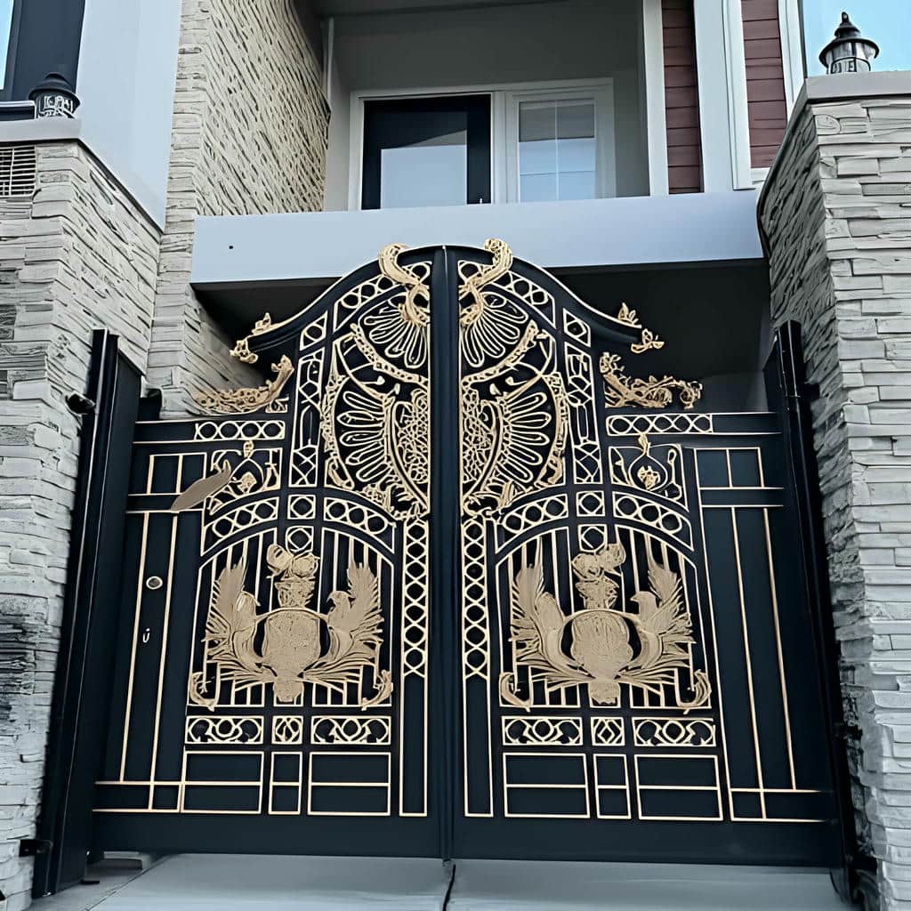 نصب درب حیاط فلزی ساده در کردان
