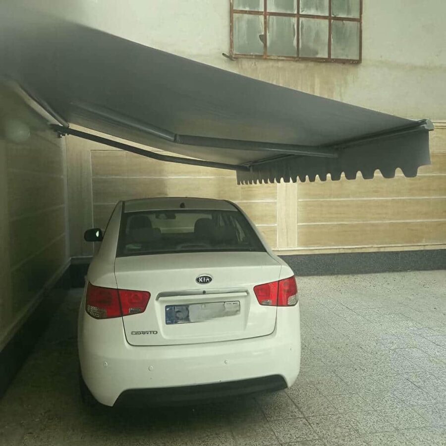 سایبان برقی با شیب نصب درست برای تخلیه آب