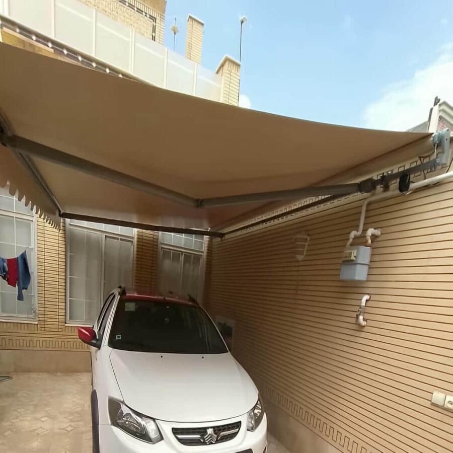 سایبان برقی با پارچه آب گریز برای باران