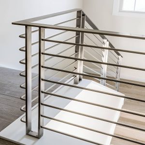 نرده ترکیبی استیل و شیشه سکوریت