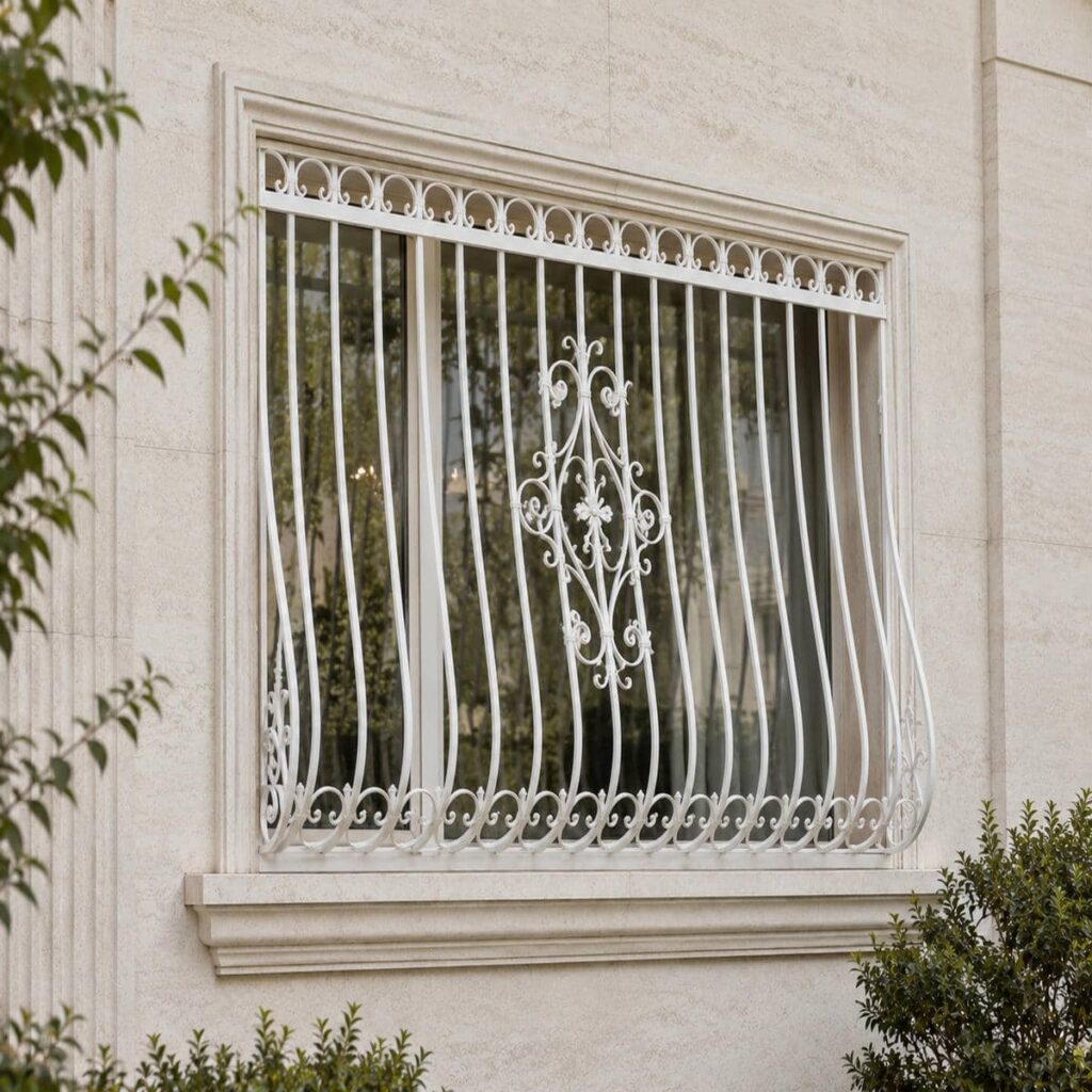 خرید حفاظ پنجره فرفورژه گل نرده با مشاوره انتخاب طرح