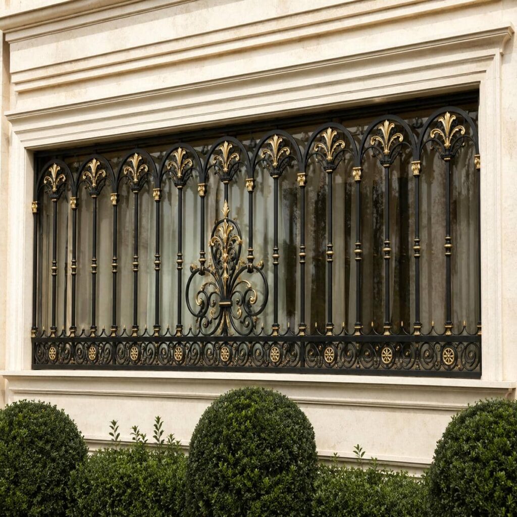 اجرای حفاظ پنجره طبقات پایین مستطیل عمودی