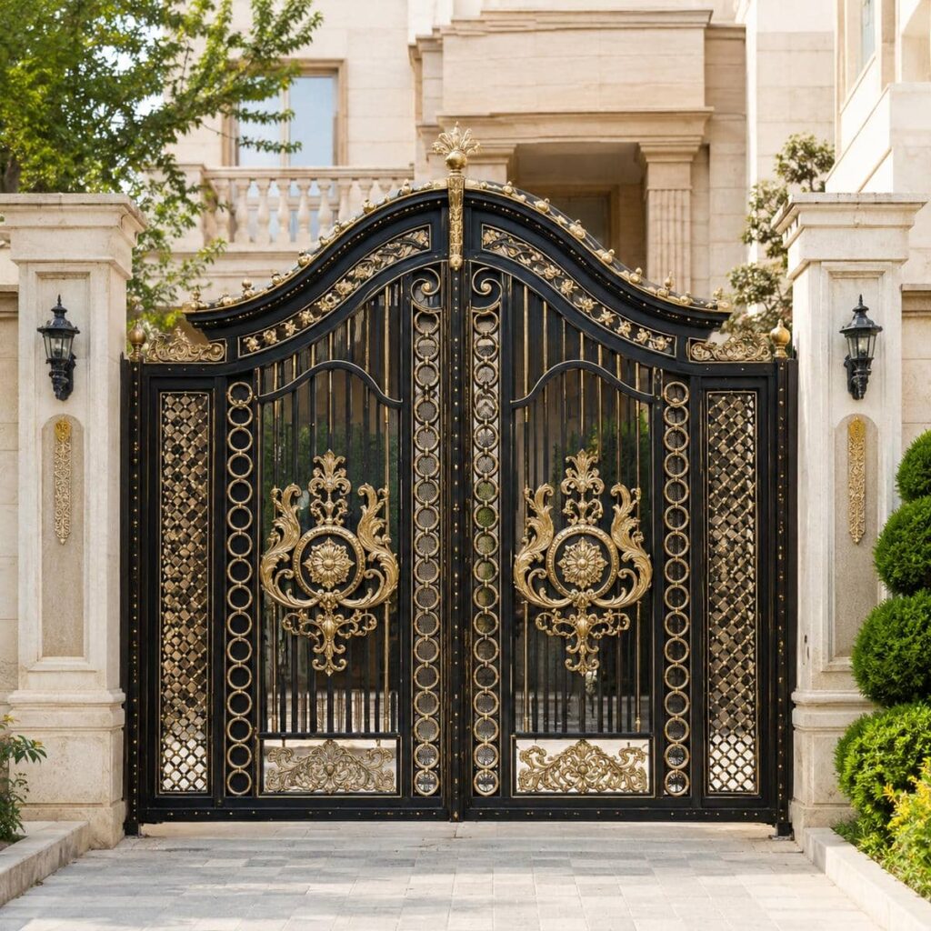 خرید درب پارکینگ مشکی طلایی با مشاوره تخصصی