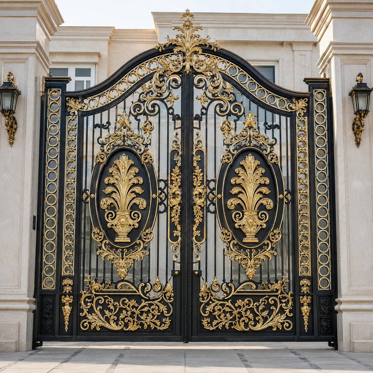 11 طرح درب پارکینگ مشکی طلایی