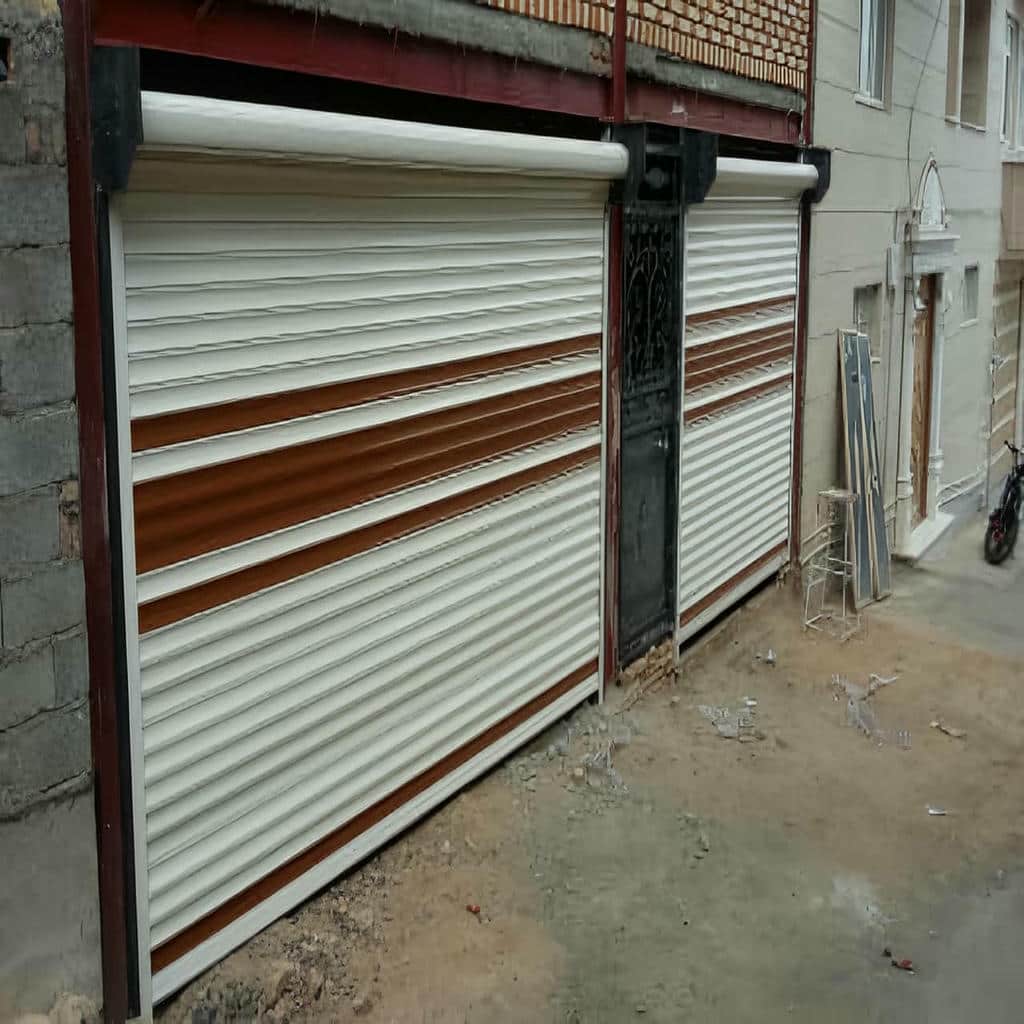 نصب کرکره برقی رنگی نمای فروشگاه