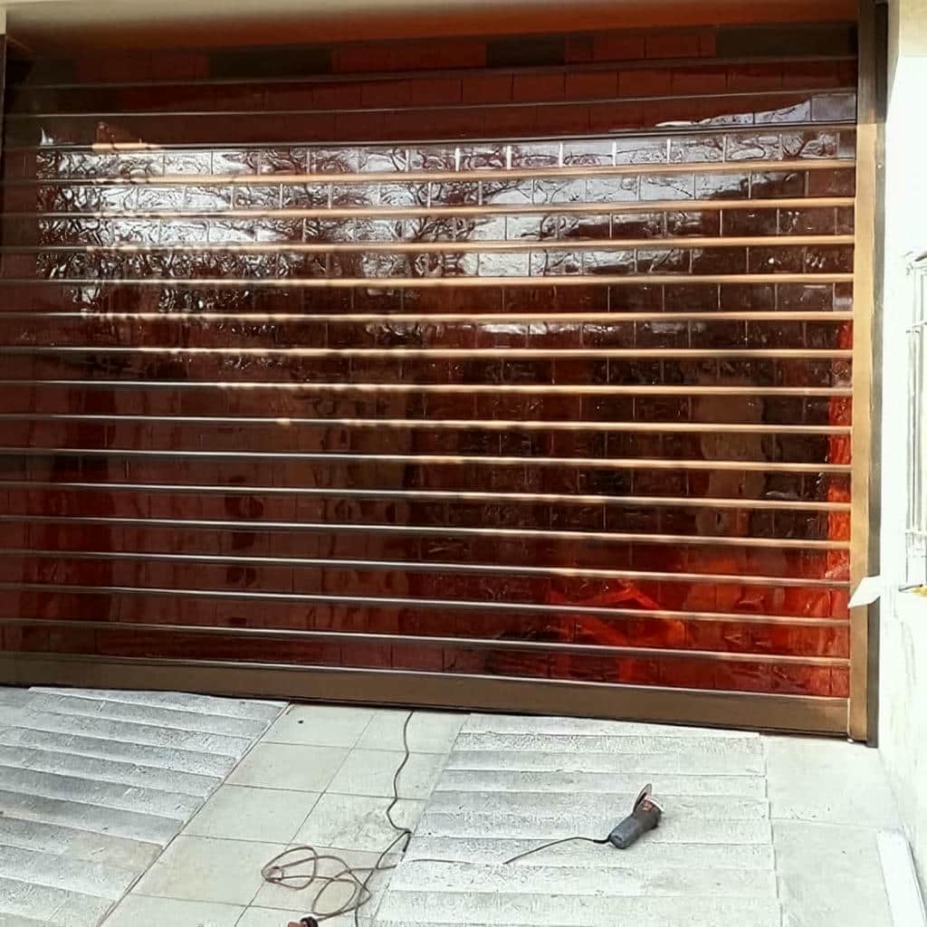 اجرای درب کرکره ای برقی مغازه دهانه عریض