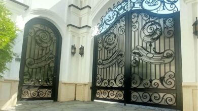 11 نمونه درب حیاط پروفیلی کلاف دار