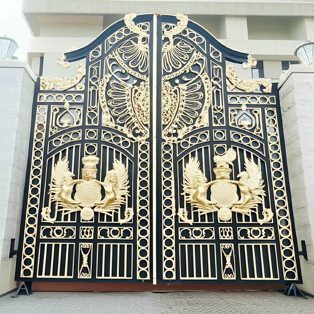 طرح پوشیده درب پارکینگ دو لنگه عریض با حریم بیشتر