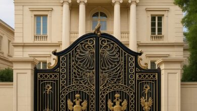7 مدل درب پارکینگ حیاط لولایی