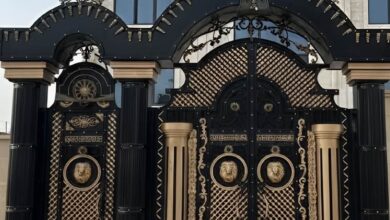 12 نمونه درب پارکینگ کشویی محوطه