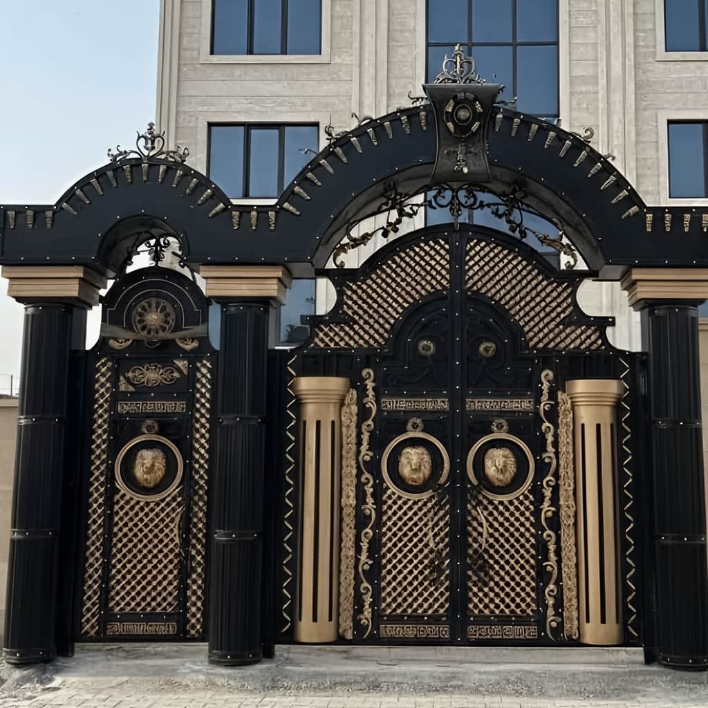 12 نمونه درب پارکینگ کشویی محوطه