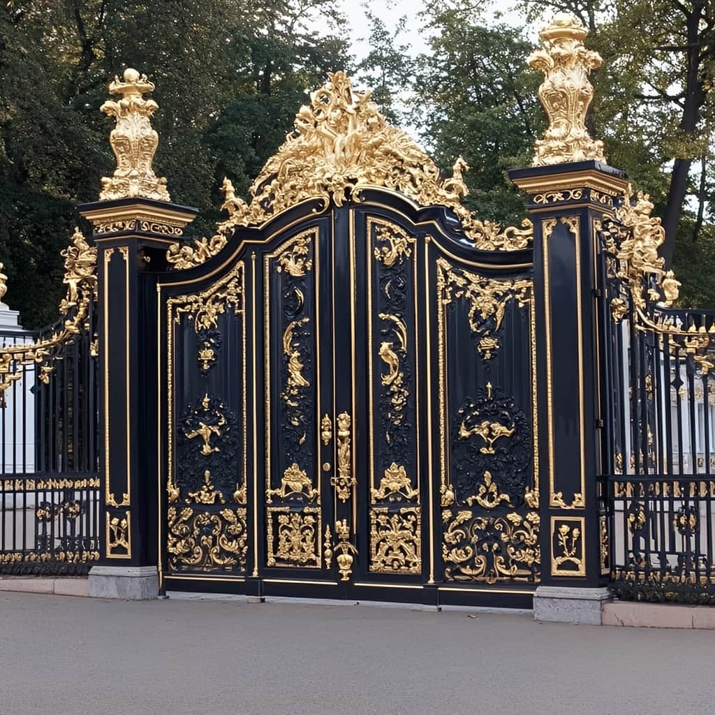 طرح ساده درب پارکینگ دو لنگه عریض با کلاف مقاوم