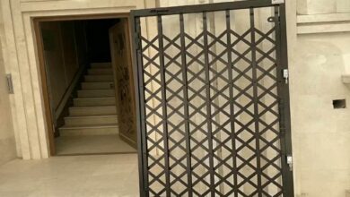 گارد درب آپارتمان فلزی ورودی بزرگ