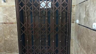 درب آکاردئونی آپارتمان فلزی ورودی ساختمان