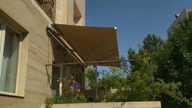 سایبان برقی بازویی برای تراس خانه