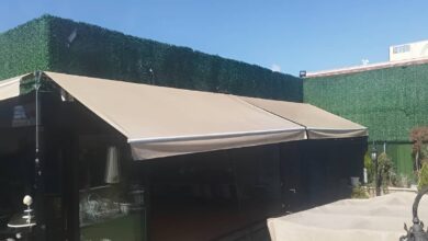 سایبان پارکینگ بازویی با پوشش مقاوم