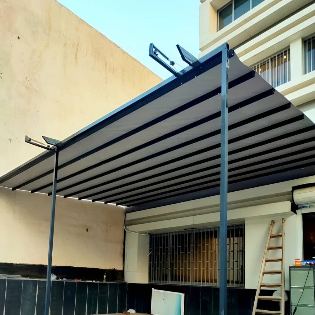 سقف متحرک پارچه ای مدل اتوماتیک