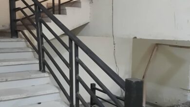 نرده فلزی راه پله فلزی با پوشش مقاوم محیط مرطوب