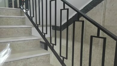 نرده فلزی راه پله فلزی مقاوم با طراحی داخلی