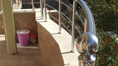 نرده دوبلکس راه پله مدرن با متریال فلزی
